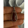 Vintage 925 Sterling Silver Carnelian Pendant Length 1.60 Inch