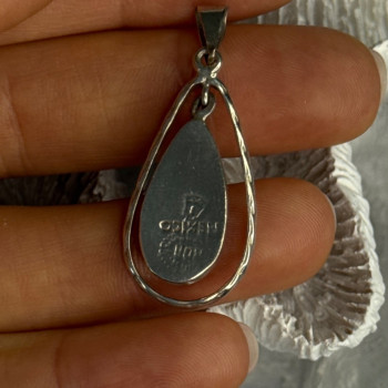 Vintage 925 Sterling Silver Carnelian Pendant Length 1.60 Inch