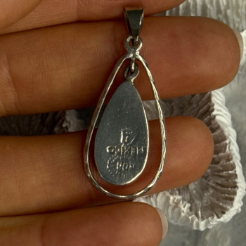 Vintage 925 Sterling Silver Carnelian Pendant Length 1.60 Inch