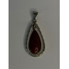 Vintage 925 Sterling Silver Carnelian Pendant Length 1.60 Inch