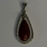 Vintage 925 Sterling Silver Carnelian Pendant Length 1.60 Inch