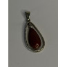 Vintage 925 Sterling Silver Carnelian Pendant Length 1.60 Inch