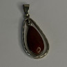 Vintage 925 Sterling Silver Carnelian Pendant Length 1.60 Inch