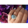 925 Sterling Silver Blue & White CZ Ring Size 6.5