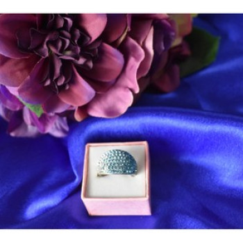 925 Sterling Silver Blue & White CZ Ring Size 6.5