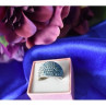 925 Sterling Silver Blue & White CZ Ring Size 6.5