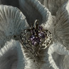 925 Sterling Silver Amethyst Heart Pendant Length 1 Inch