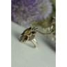 925 Sterling Silver Heliodor, Almandine & Marcasites Ring Size 8
