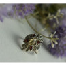925 Sterling Silver Heliodor, Almandine & Marcasites Ring Size 8