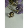 925 Sterling Silver Heliodor, Almandine & Marcasites Ring Size 8