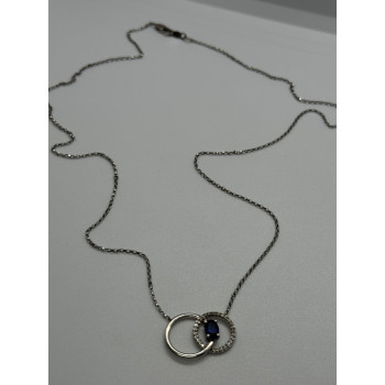 925 STERLING SILVER  SAPPHIRE & BERYL NECKLACE