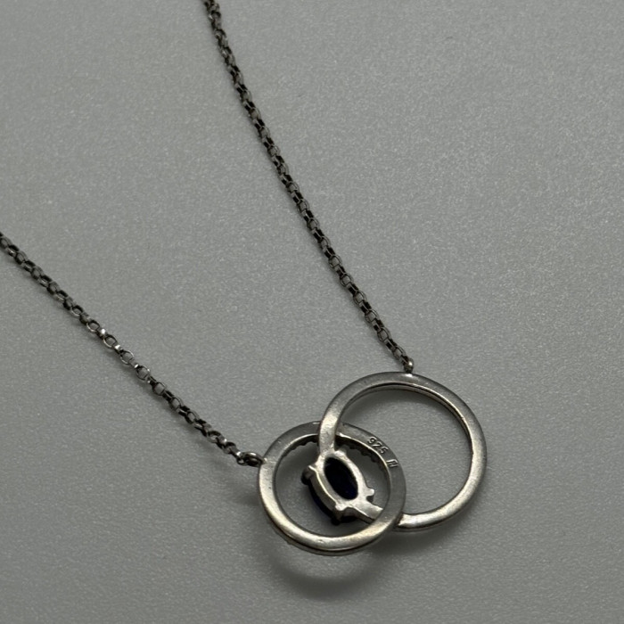 925 Sterling Silver Sapphire & Beryl Necklace
