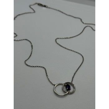 925 STERLING SILVER  SAPPHIRE & BERYL NECKLACE
