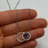 925 Sterling Silver Sapphire & Beryl Necklace