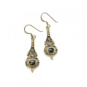 Vintage 925 Sterling Silver Black Onyx Earrings