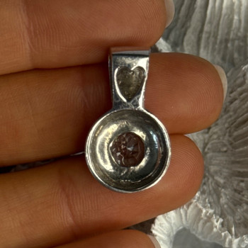 925 Sterling Silver Blue Topaz Pendant Length 1 Inch