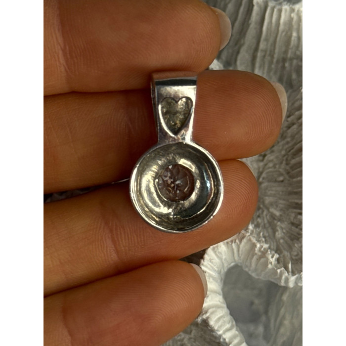 925 Sterling Silver Blue Topaz Pendant Length 1 Inch