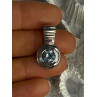 925 Sterling Silver Blue Topaz Pendant Length 1 Inch