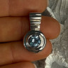 925 Sterling Silver Blue Topaz Pendant Length 1 Inch