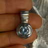 925 Sterling Silver Blue Topaz Pendant Length 1 Inch