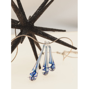 925 Sterling Silver Jewelry Glass Chain With Pendant