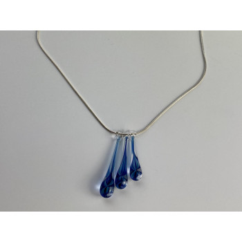 925 Sterling Silver Jewelry Glass Chain with  Pendant