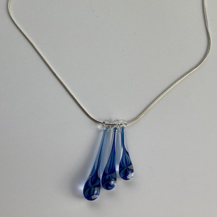 925 Sterling Silver Jewelry Glass Chain With Pendant