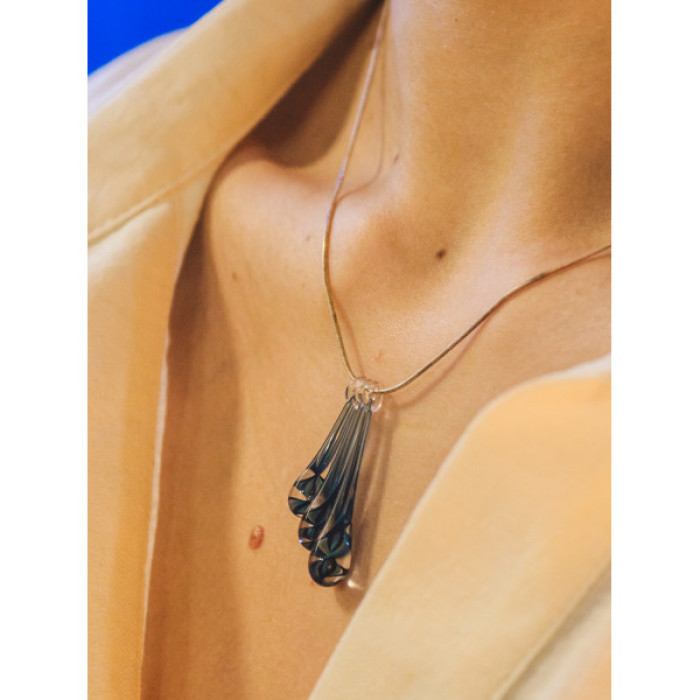 925 Sterling Silver Jewelry Glass Chain With Pendant