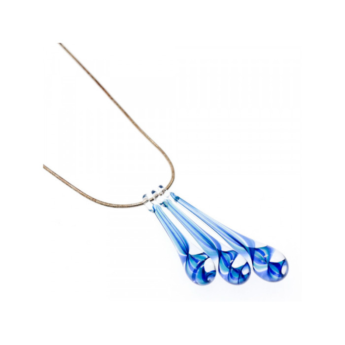 925 Sterling Silver Jewelry Glass Chain with  Pendant