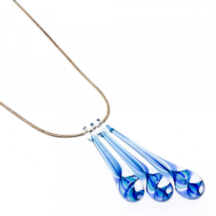 925 Sterling Silver Jewelry Glass Chain With Pendant