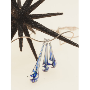 925 Sterling Silver Jewelry Glass Chain With Pendant