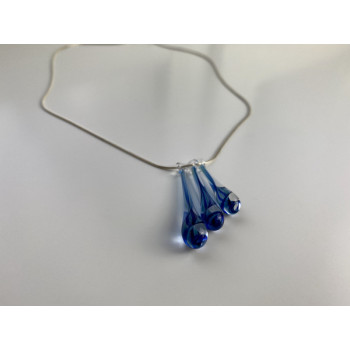 925 Sterling Silver Jewelry Glass Chain with  Pendant