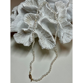 14K YELLOW GOLD CLASP FRESH WATER PEARL NECKLACE 16 Inch