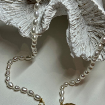 14K YELLOW GOLD CLASP FRESH WATER PEARL NECKLACE 16