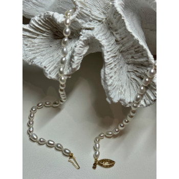 14K YELLOW GOLD CLASP FRESH WATER PEARL NECKLACE 16 Inch