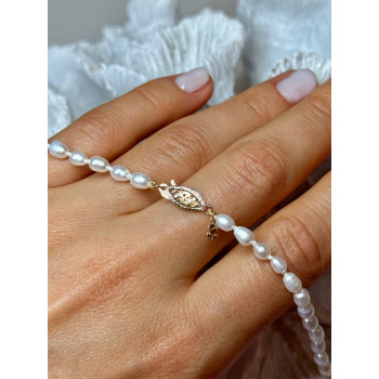 14K YELLOW GOLD CLASP FRESH WATER PEARL NECKLACE 16 Inch