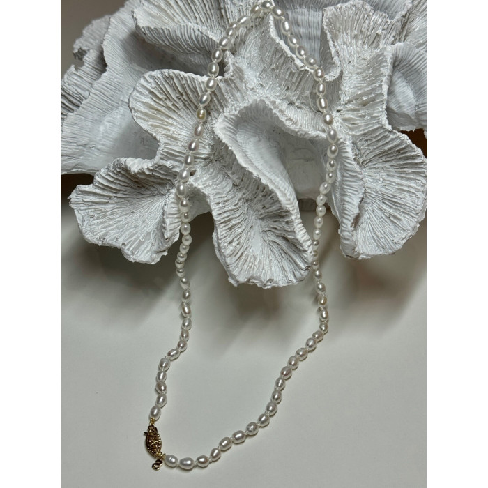 14K YELLOW GOLD CLASP FRESH WATER PEARL NECKLACE 16 Inch