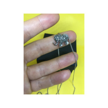 925 Sterling Silver CZ Elephant Chain With Pendant