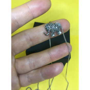 925 Sterling Silver CZ Elephant Chain With Pendant