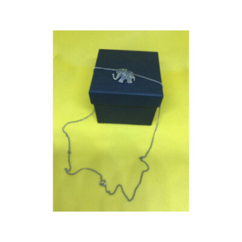 925 Sterling Silver CZ Elephant Chain With Pendant