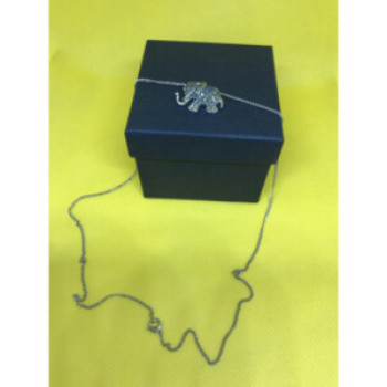 925 Sterling Silver CZ Elephant Chain With Pendant