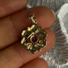 925 Sterling Silver Gold Plated Amethyst Pendant Length 1 Inch