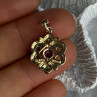 925 Sterling Silver Gold Plated Amethyst Pendant Length 1 Inch