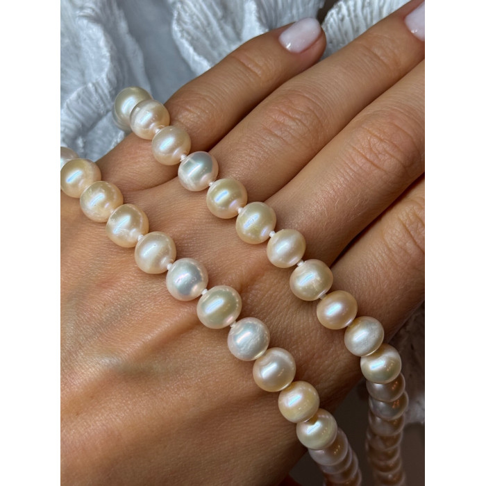 14K YELLOW GOLD CLASP FRESH WATER PINK PEARL NECKLACE 18 Inch