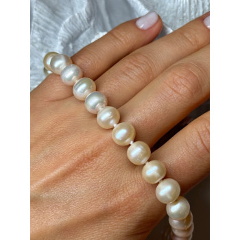 14K YELLOW GOLD CLASP FRESH WATER PINK PEARL NECKLACE 18 Inch