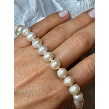 14K YELLOW GOLD CLASP FRESH WATER PINK PEARL NECKLACE 18 Inch