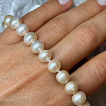 14K YELLOW GOLD CLASP FRESH WATER PINK PEARL NECKLACE 18 Inch