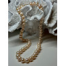 14K YELLOW GOLD CLASP FRESH WATER PINK PEARL NECKLACE 18 Inch