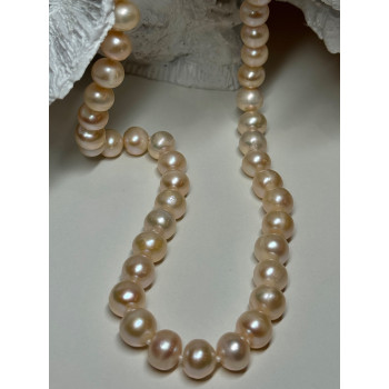 14K YELLOW GOLD CLASP FRESH WATER PINK PEARL NECKLACE 18 Inch