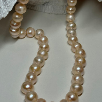 14K YELLOW GOLD CLASP FRESH WATER PINK PEARL NECKLACE 18 Inch